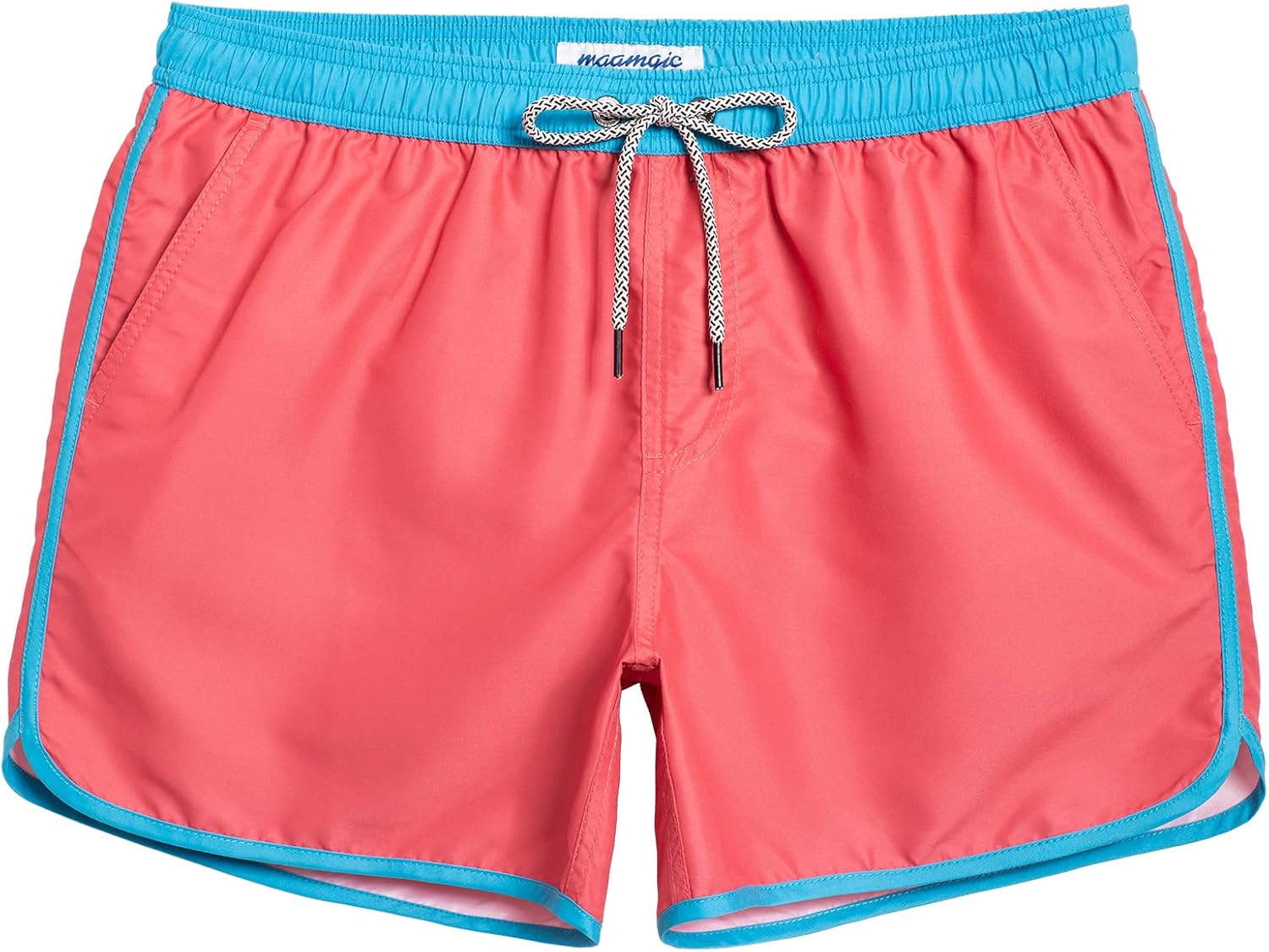 Men's Retro Swim Trunks - 80s and 90s Vintage Print Board Shorts with Mesh Lining and Quick Dry Fabric - Medium