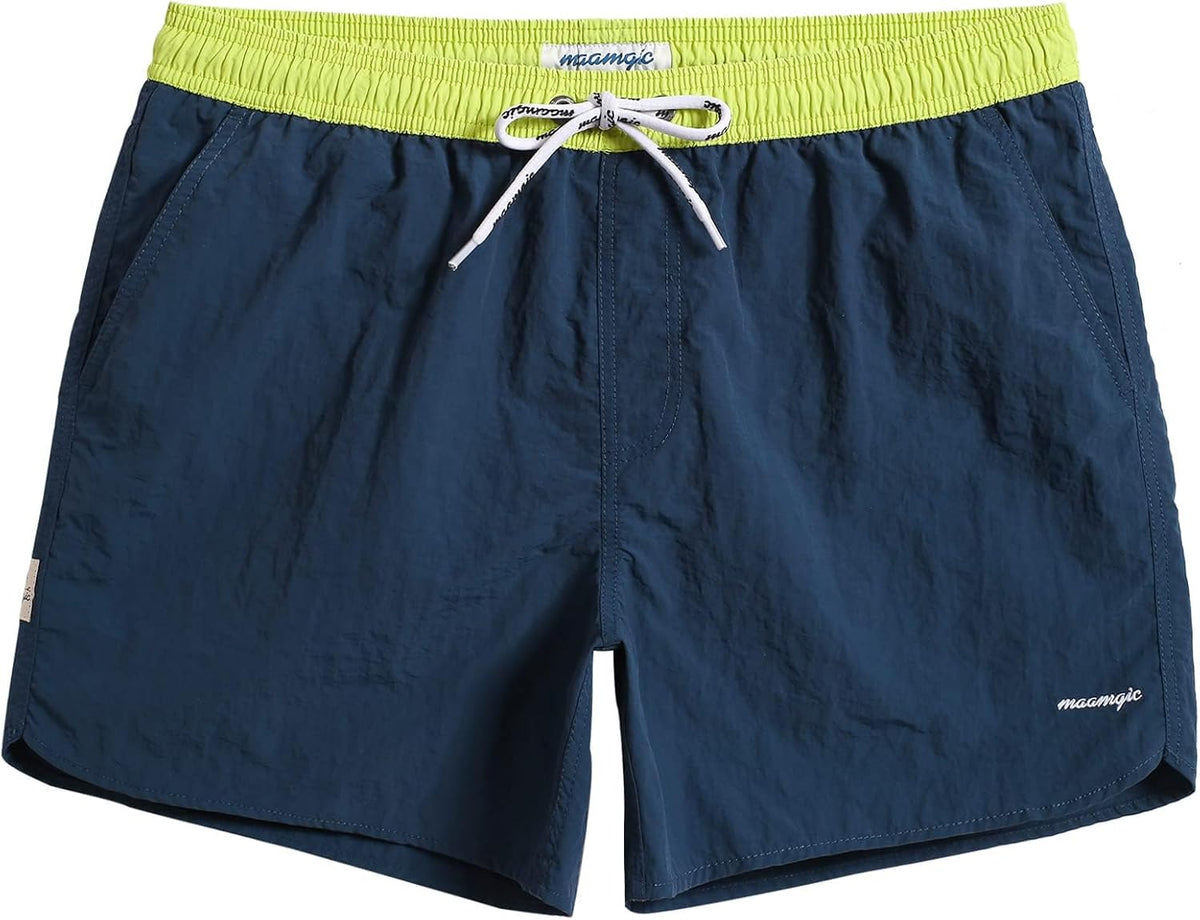 Men's 5 Inch Swim Trunks - Mesh Lined Quick Dry Swim Shorts in Solid Colors for Beach and Backyard Pools - Small