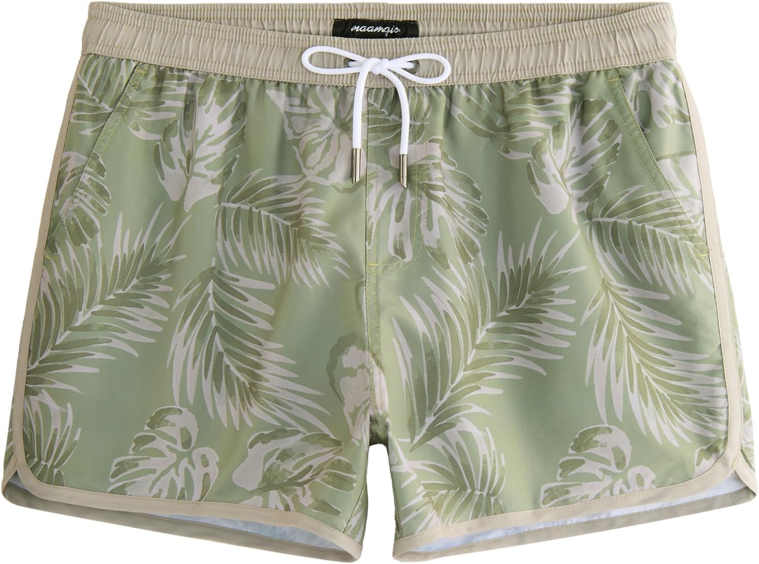 Men's Retro Swim Trunks - 80s and 90s Vintage Print Board Shorts with Mesh Lining and Quick Dry Fabric - Large