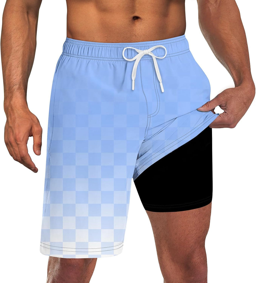 Men's 9 Inch Board Shorts - Quick Dry Swim Trunks with Compression Liner and Two Roomy Side Pockets - Medium (11)