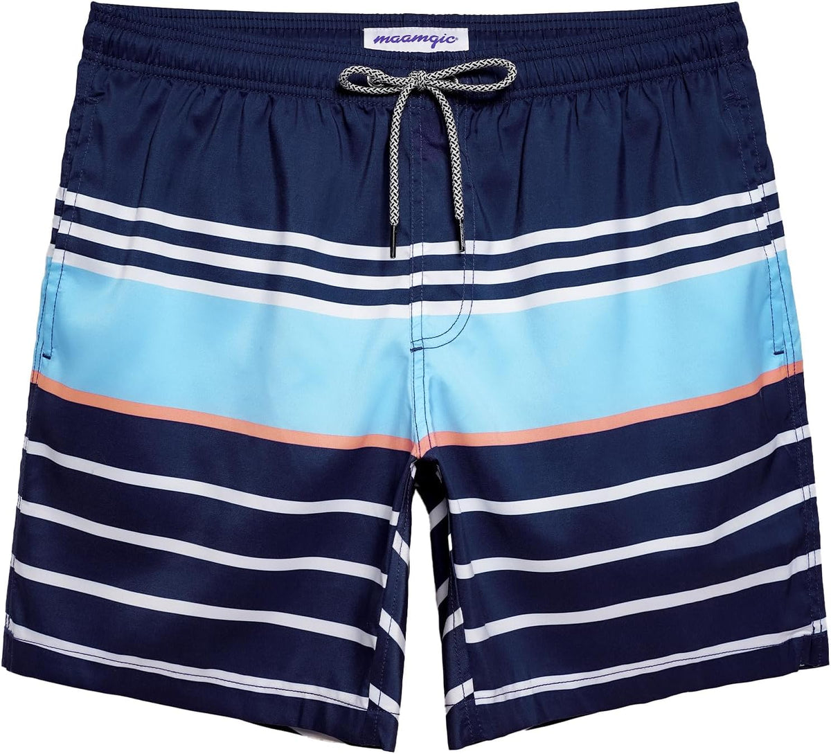Men's 7 Inch Swim Trunks - Mesh Lined Beach Shorts with Side Pockets and Adjustable Drawstring Waist - Small (21)