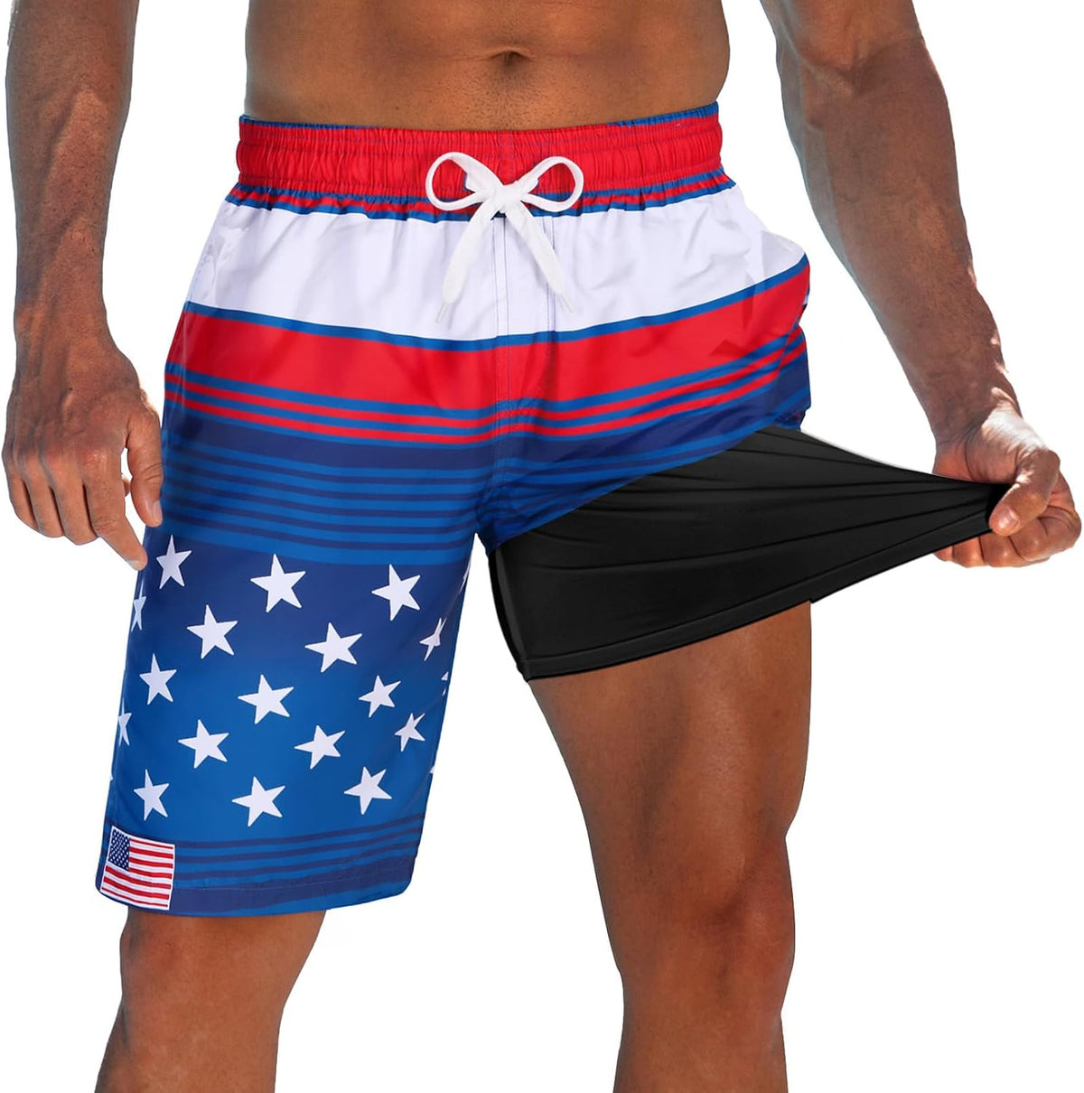 Men's 9 Inch Board Shorts - Quick Dry Swim Trunks with Compression Liner and Two Roomy Side Pockets - XX-Large