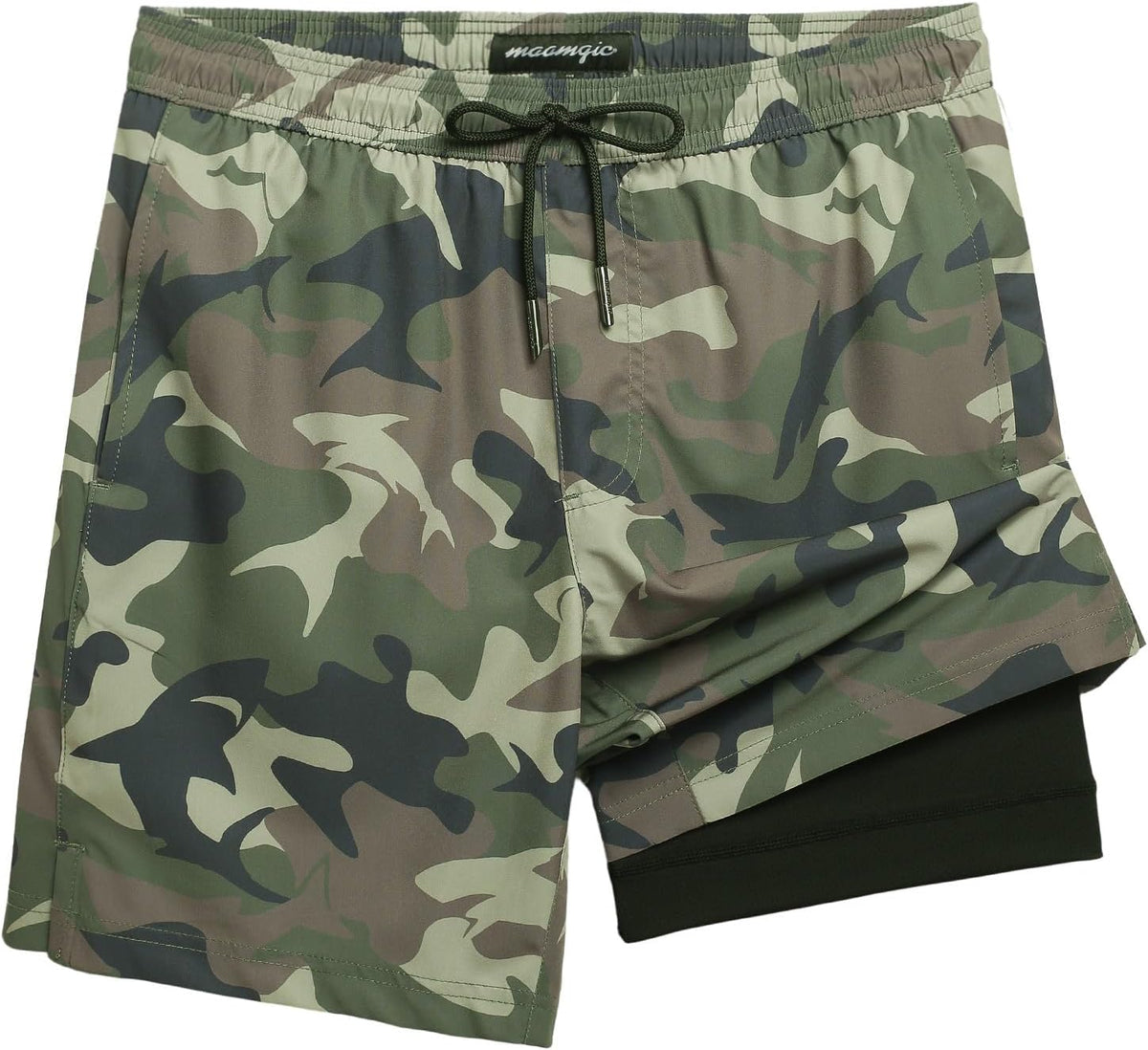 Men's 7 Inch Swim Trunks - Printed Quick Dry Bathing Suit with Compression Liner for Beach and Poolside - Large
