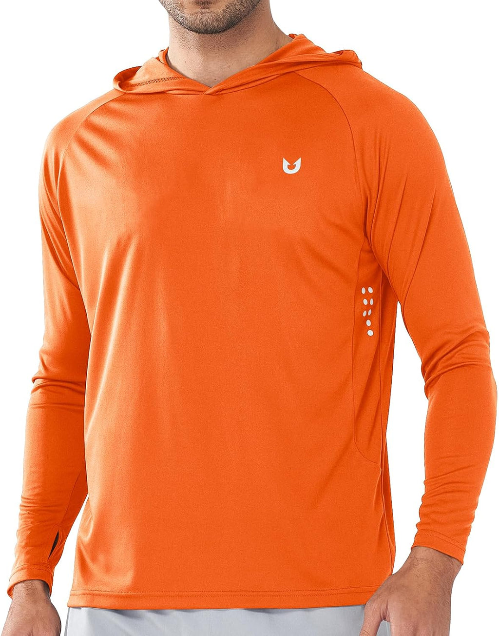 Men's UPF 50+ Sun Hoodie - Long Sleeve Rash Guard Swim Shirt with Four Way Stretch for Fishing and Hiking - Medium