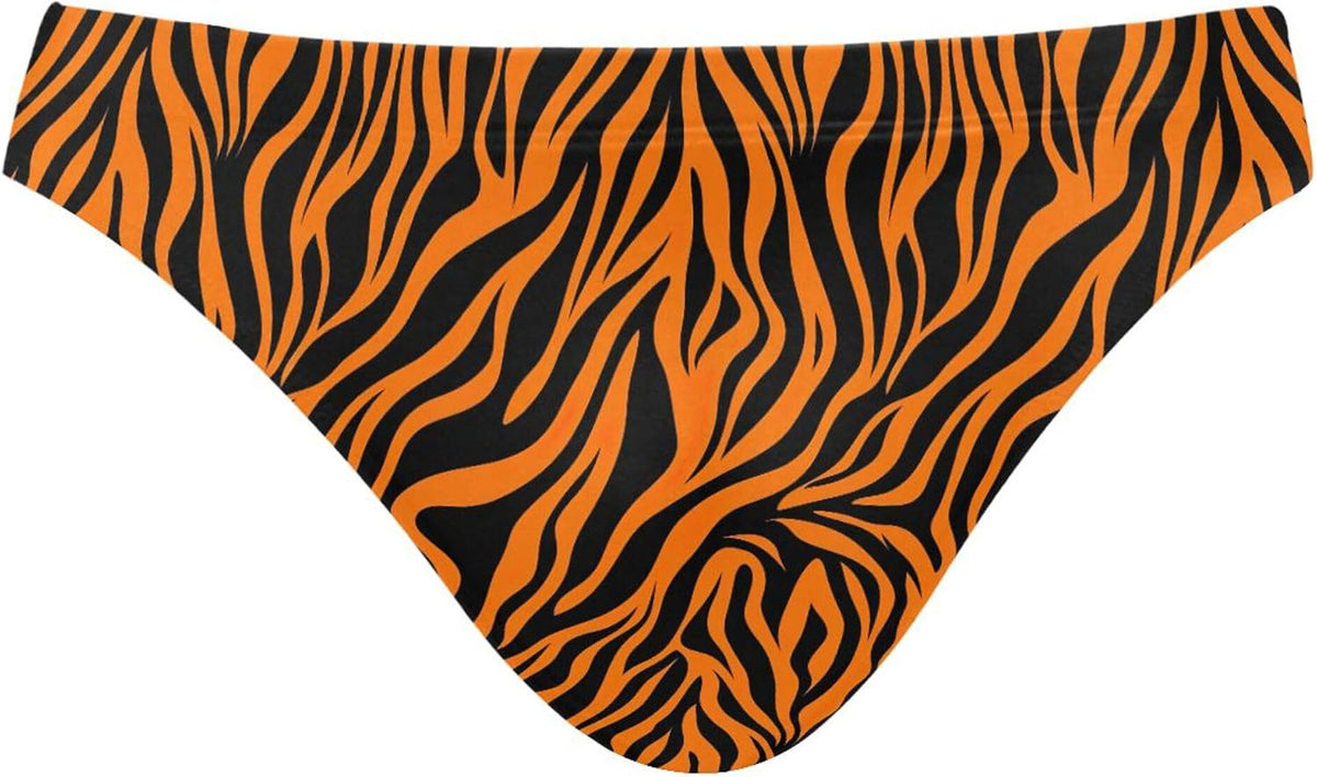 Men's Printed Swim Briefs - Custom Photo Face Swimsuit with Stretch Waistband for Pool Parties and Trips - Custom Face H