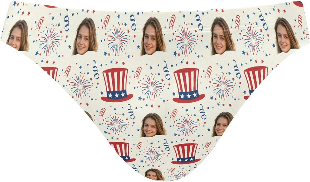 Men's Printed Swim Briefs - Custom Photo Face Swimsuit with Stretch Waistband for Pool Parties and Trips - Custom Face H
