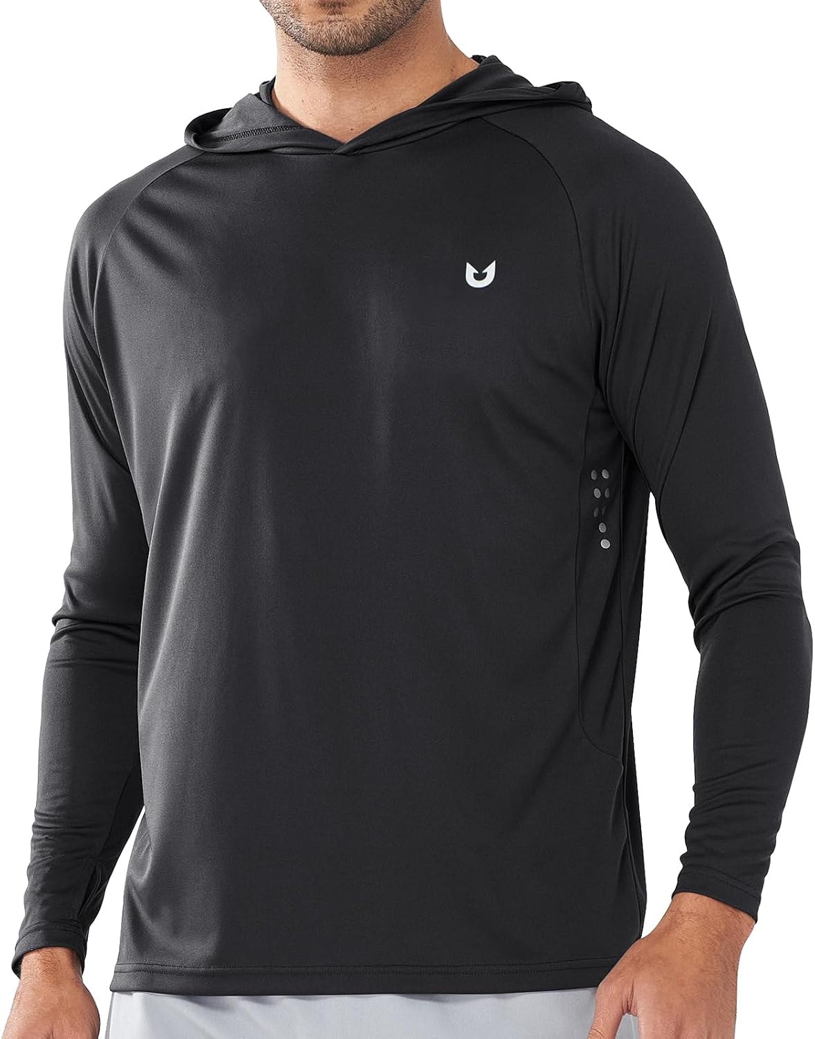 Men's UPF 50+ Sun Hoodie - Long Sleeve Rash Guard Swim Shirt with Four Way Stretch for Fishing and Hiking - Large (26)