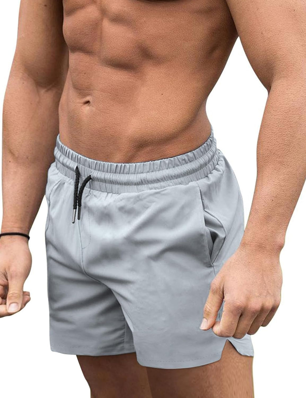 Men's 3 Inch Swim Trunks - Four Way Stretch Board Shorts with Mesh Lining and Two Side Pockets - Medium