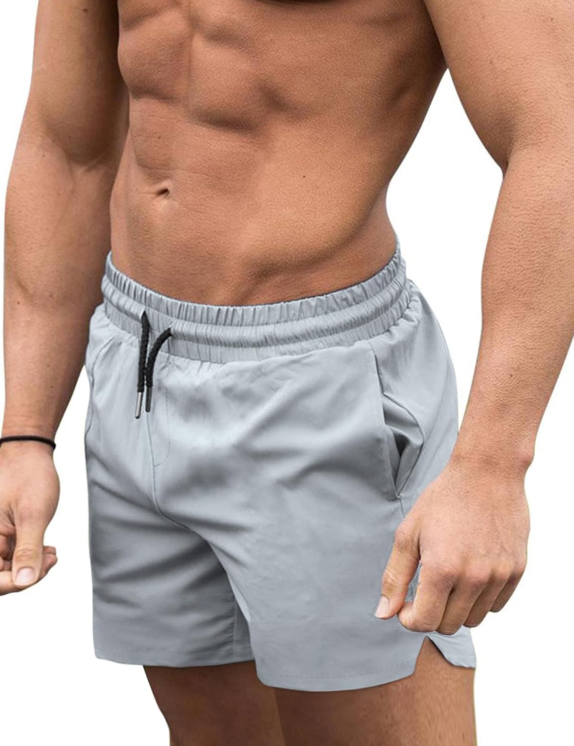 Men's 3 Inch Swim Trunks - Four Way Stretch Board Shorts with Mesh Lining and Two Side Pockets - Medium