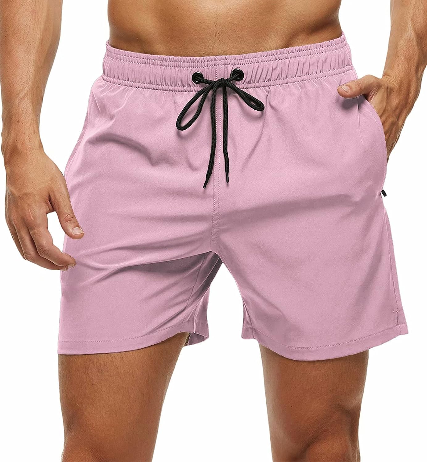 Men's Quick Dry Swim Trunks - Beach Shorts with Zipper Pockets and Mesh Lining in Waist Sizes 30 to 44 - 36