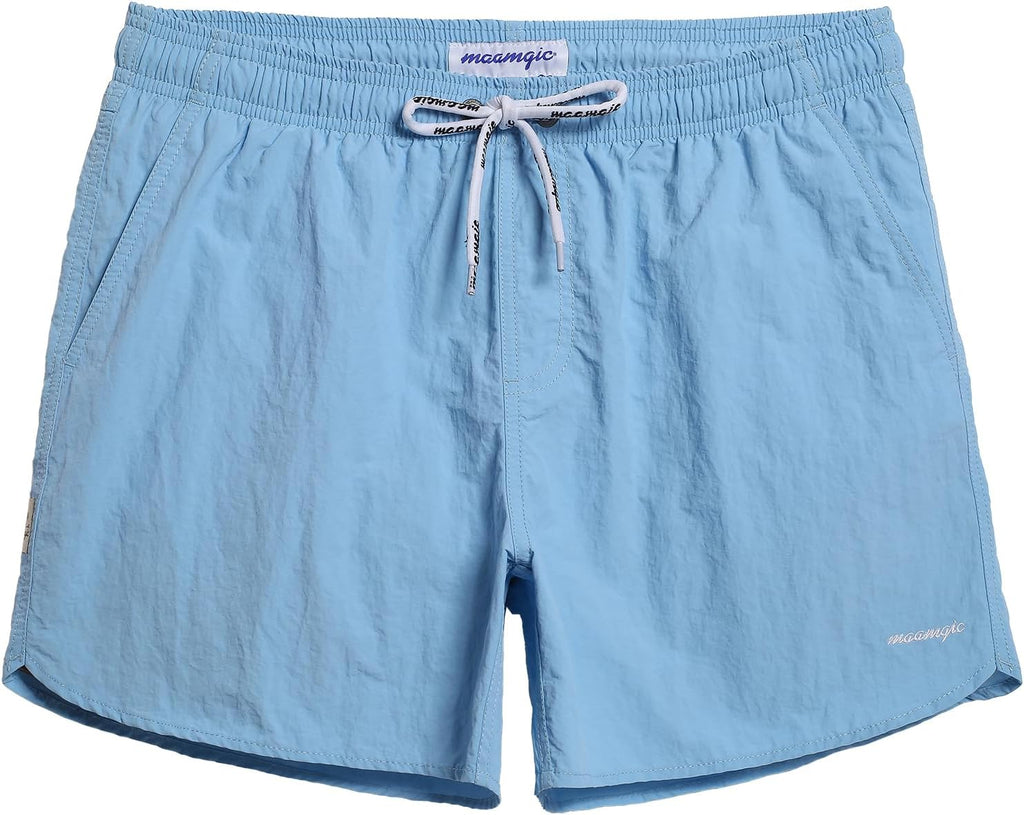 Men's 5 Inch Swim Trunks - Mesh Lined Quick Dry Swim Shorts in Solid Colors for Beach and Backyard Pools - Small