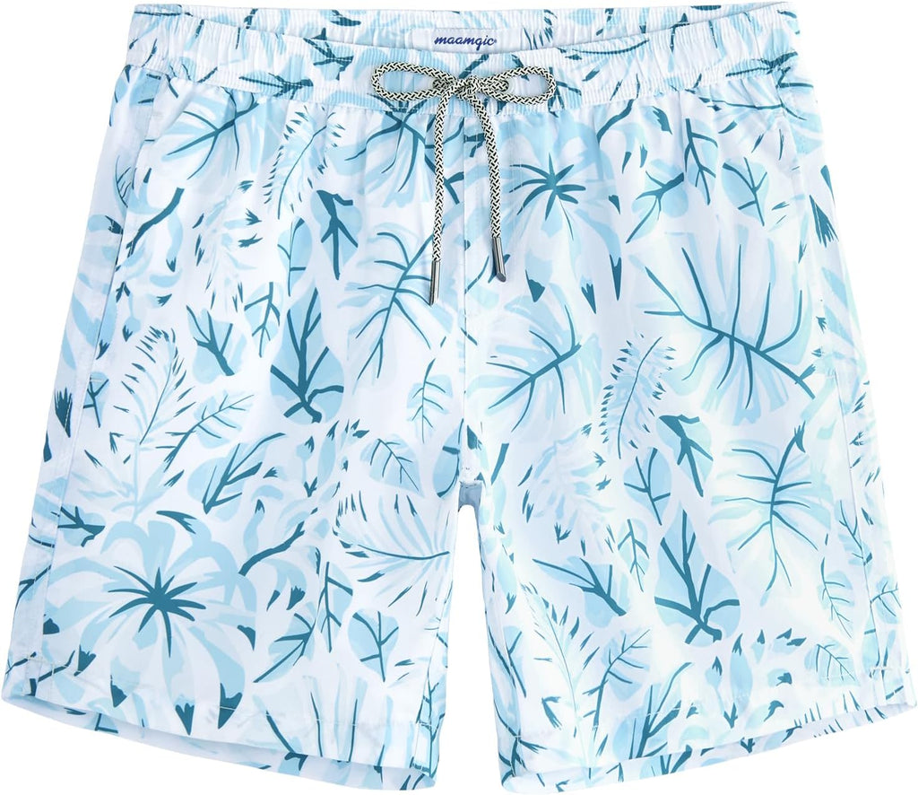 Men's 7 Inch Swim Trunks - Mesh Lined Beach Shorts with Side Pockets and Adjustable Drawstring Waist - Large (64)