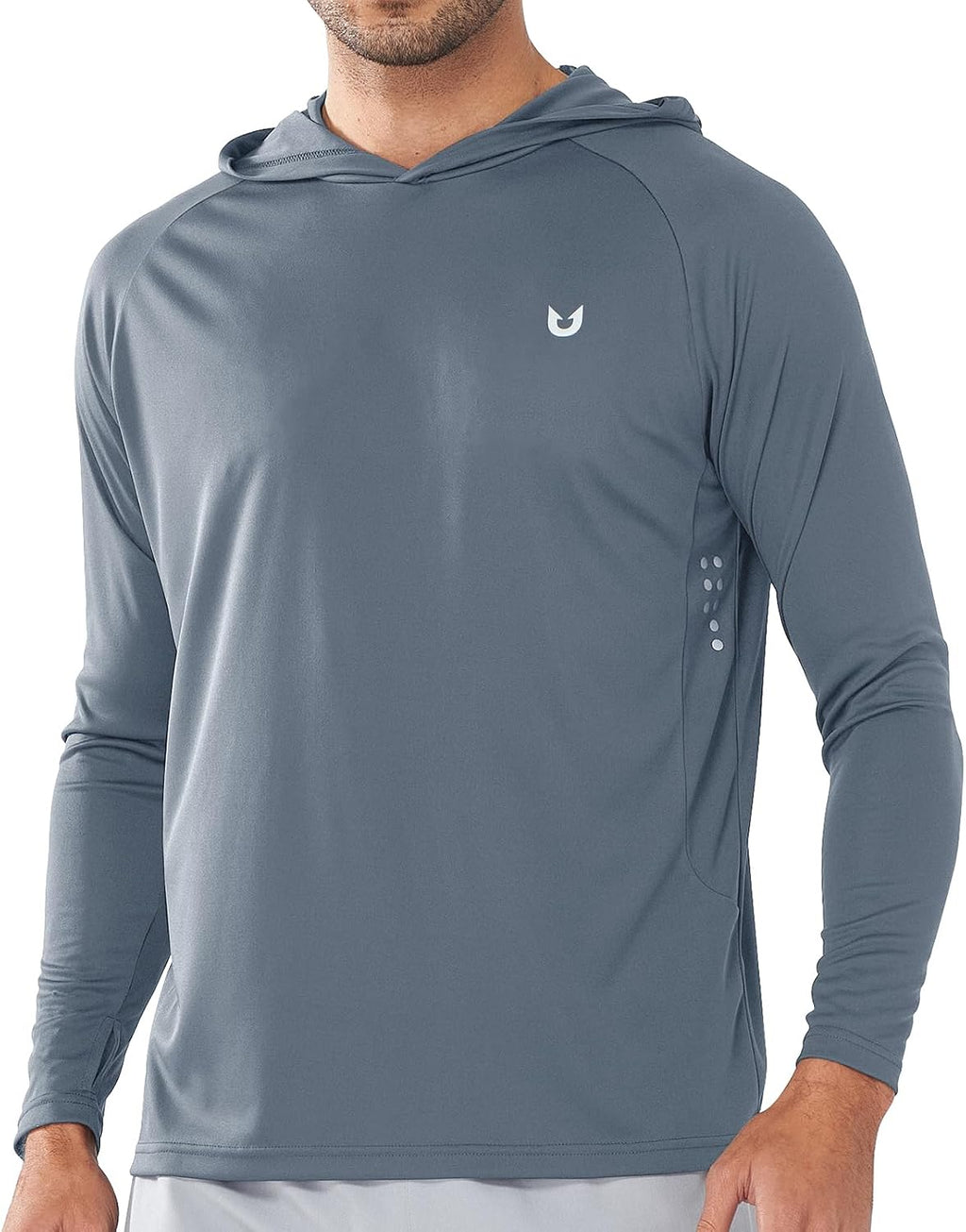 Men's UPF 50+ Sun Hoodie - Long Sleeve Rash Guard Swim Shirt with Four Way Stretch for Fishing and Hiking - Large (29)