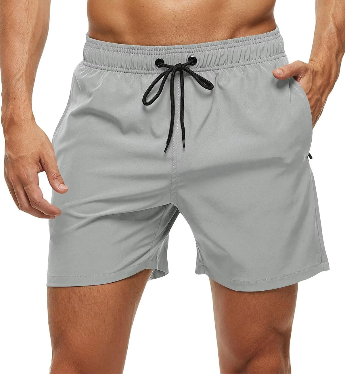 Men's Quick Dry Swim Trunks - Beach Shorts with Zipper Pockets and Mesh Lining in Waist Sizes 30 to 44 - 30
