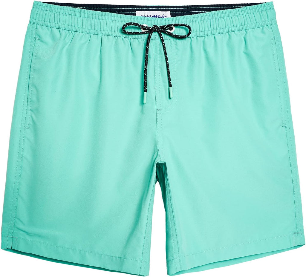 Men's 7 Inch Swim Trunks - Mesh Lined Beach Shorts with Side Pockets and Adjustable Drawstring Waist - Small (4)