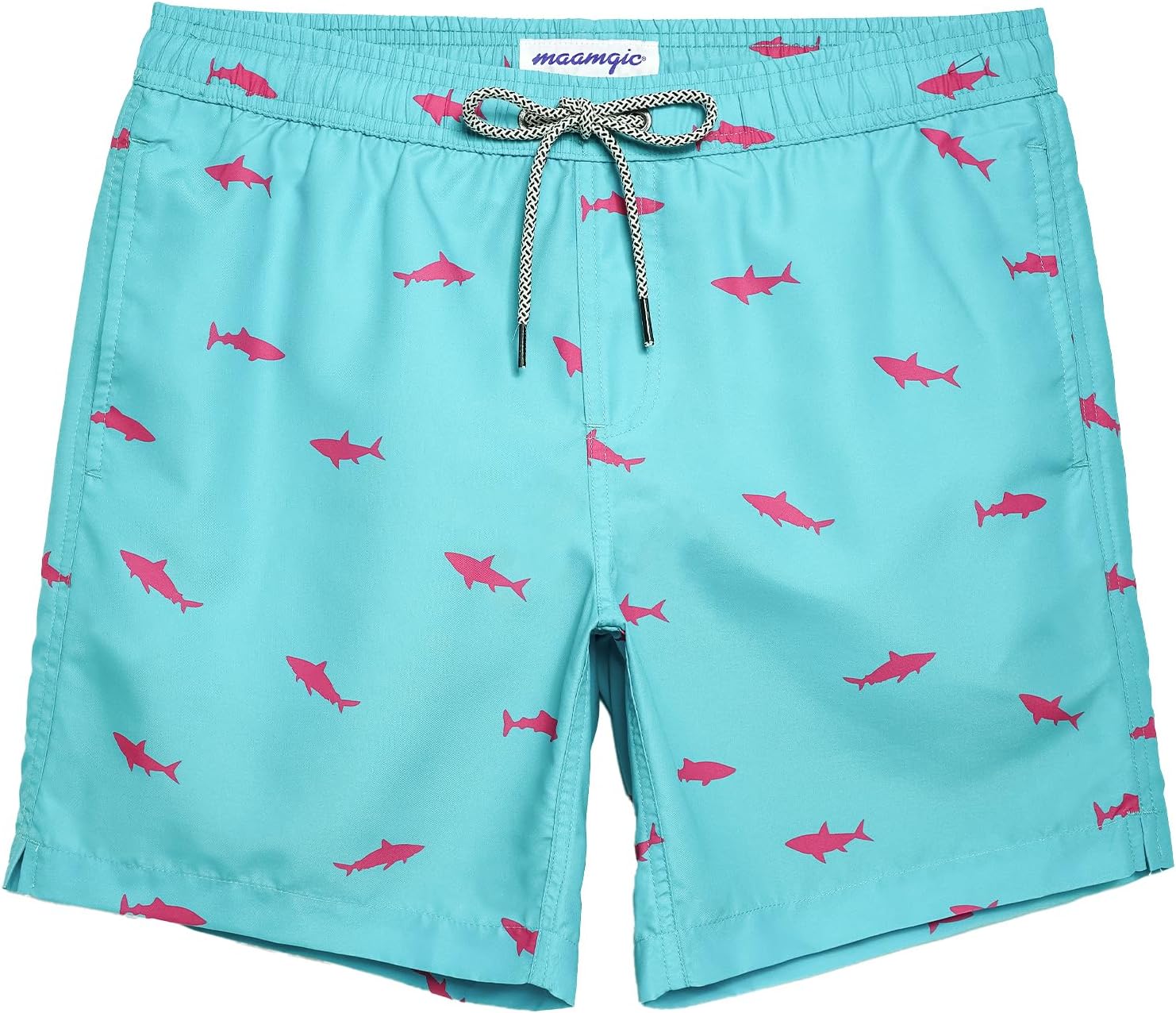 Men's 7 Inch Swim Trunks - Mesh Lined Beach Shorts with Side Pockets and Adjustable Drawstring Waist - Large (50)