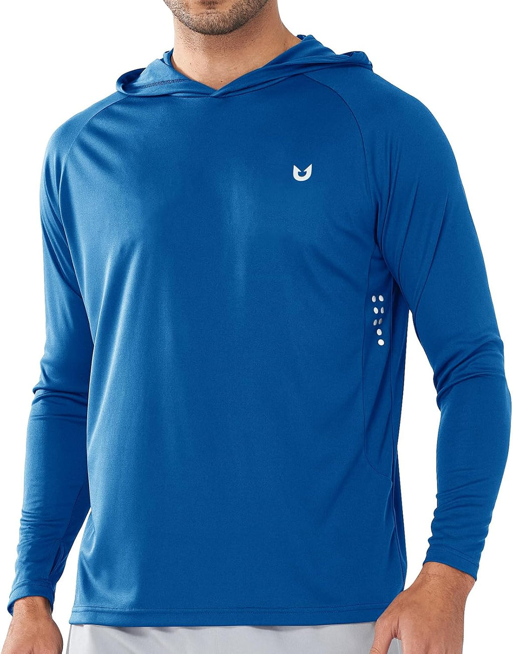 Men's UPF 50+ Sun Hoodie - Long Sleeve Rash Guard Swim Shirt with Four Way Stretch for Fishing and Hiking - Large (30)