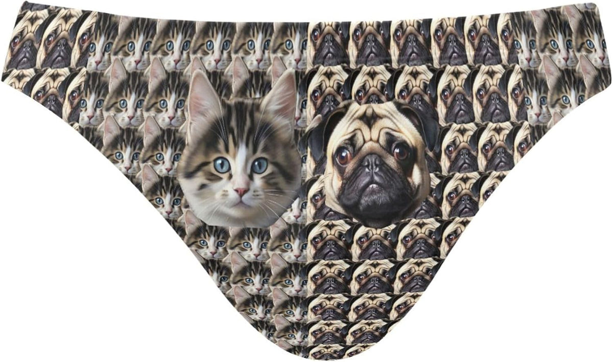 Men's Printed Swim Briefs - Custom Photo Face Swimsuit with Stretch Waistband for Pool Parties and Trips - Custom Face H