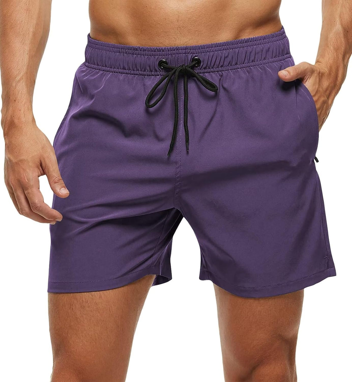 Men's Quick Dry Swim Trunks - Beach Shorts with Zipper Pockets and Mesh Lining in Waist Sizes 30 to 44 - 36