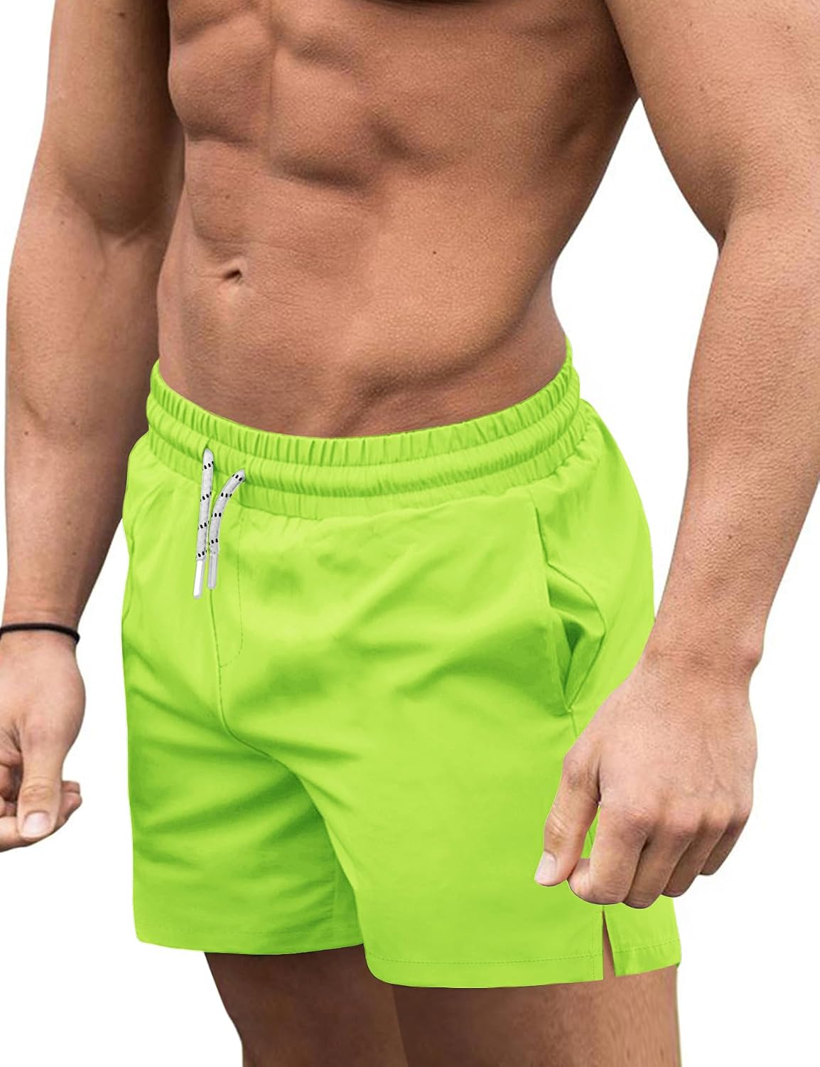 Men's 3 Inch Swim Trunks - Four Way Stretch Board Shorts with Mesh Lining and Two Side Pockets - XX-Large