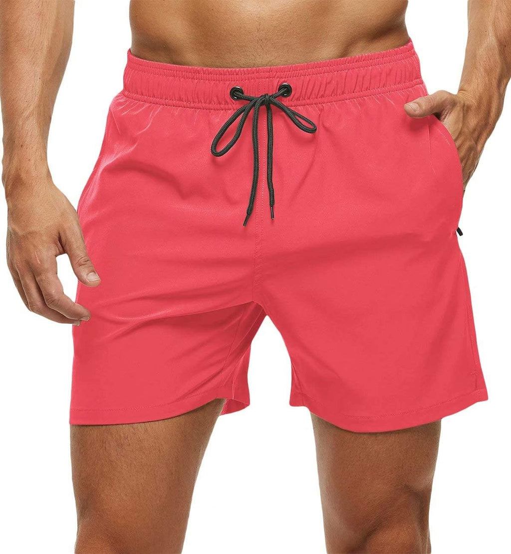 Men's Quick Dry Swim Trunks - Beach Shorts with Zipper Pockets and Mesh Lining in Waist Sizes 30 to 44 - 32