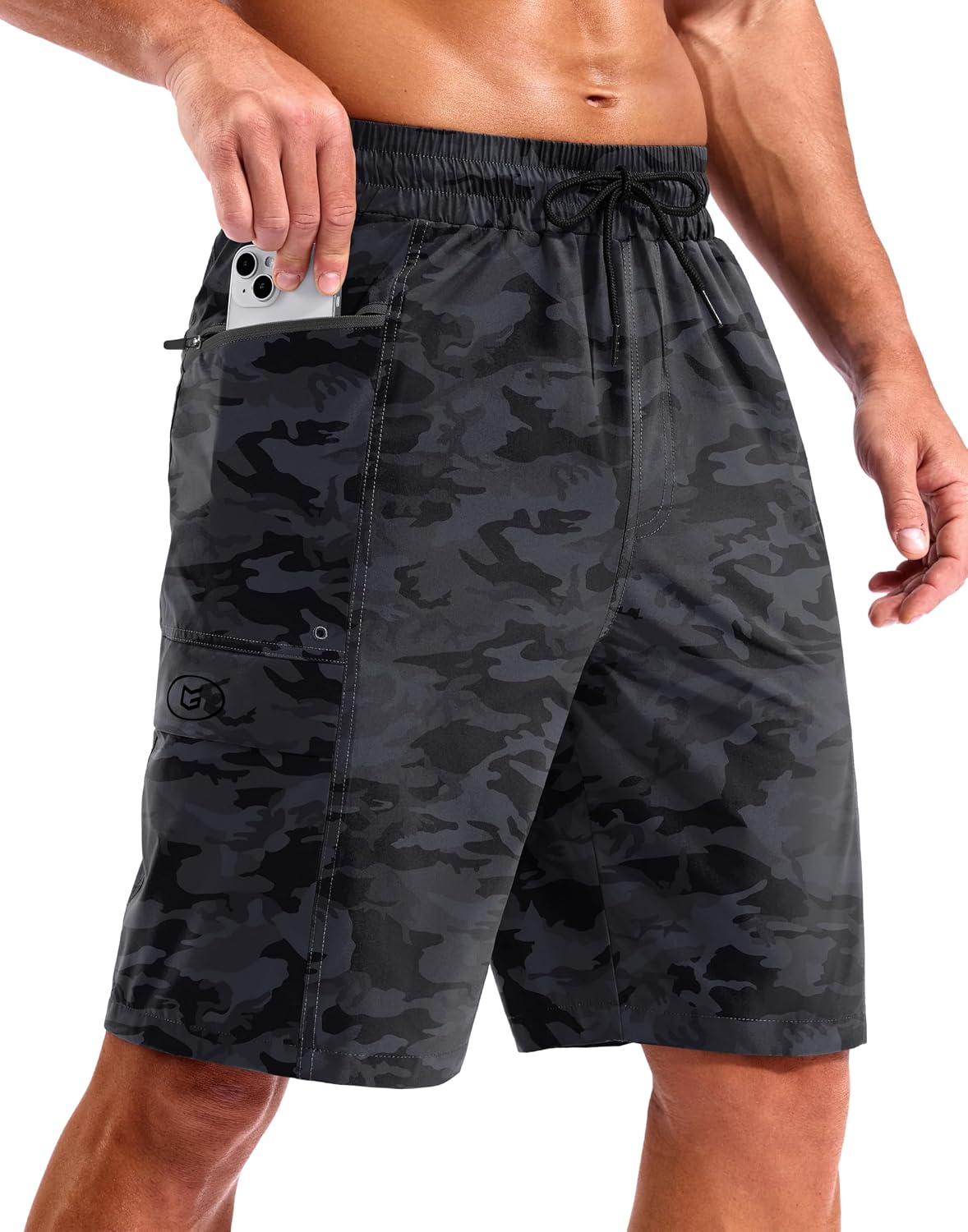 Men's 9 Inch Board Shorts - Quick Dry Swim Trunks with Zipper Pockets and No Mesh Liner for Surf Days - Blue