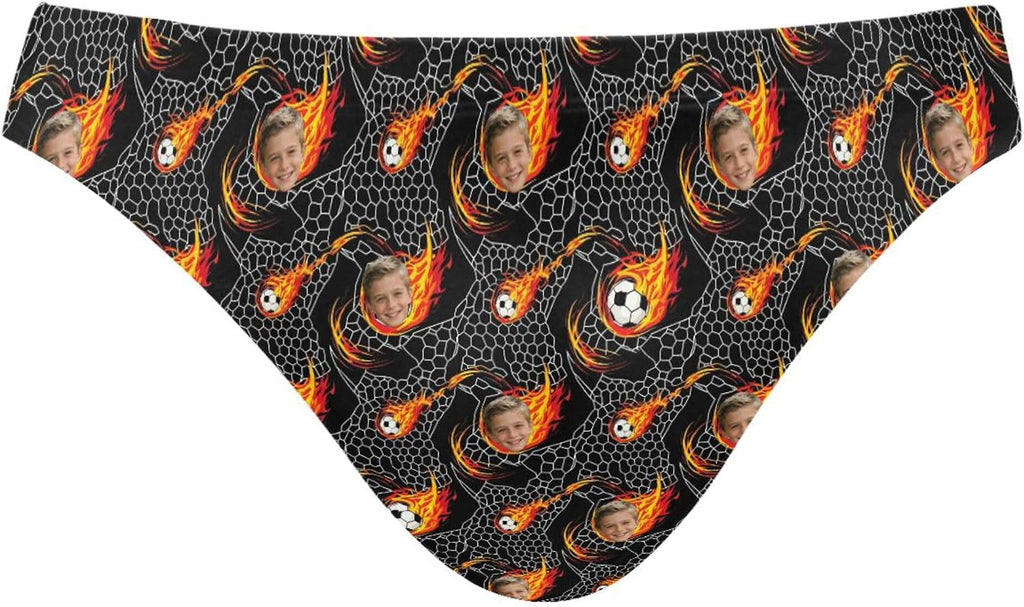 Men's Printed Swim Briefs - Custom Photo Face Swimsuit with Stretch Waistband for Pool Parties and Trips - B0401243 (10)