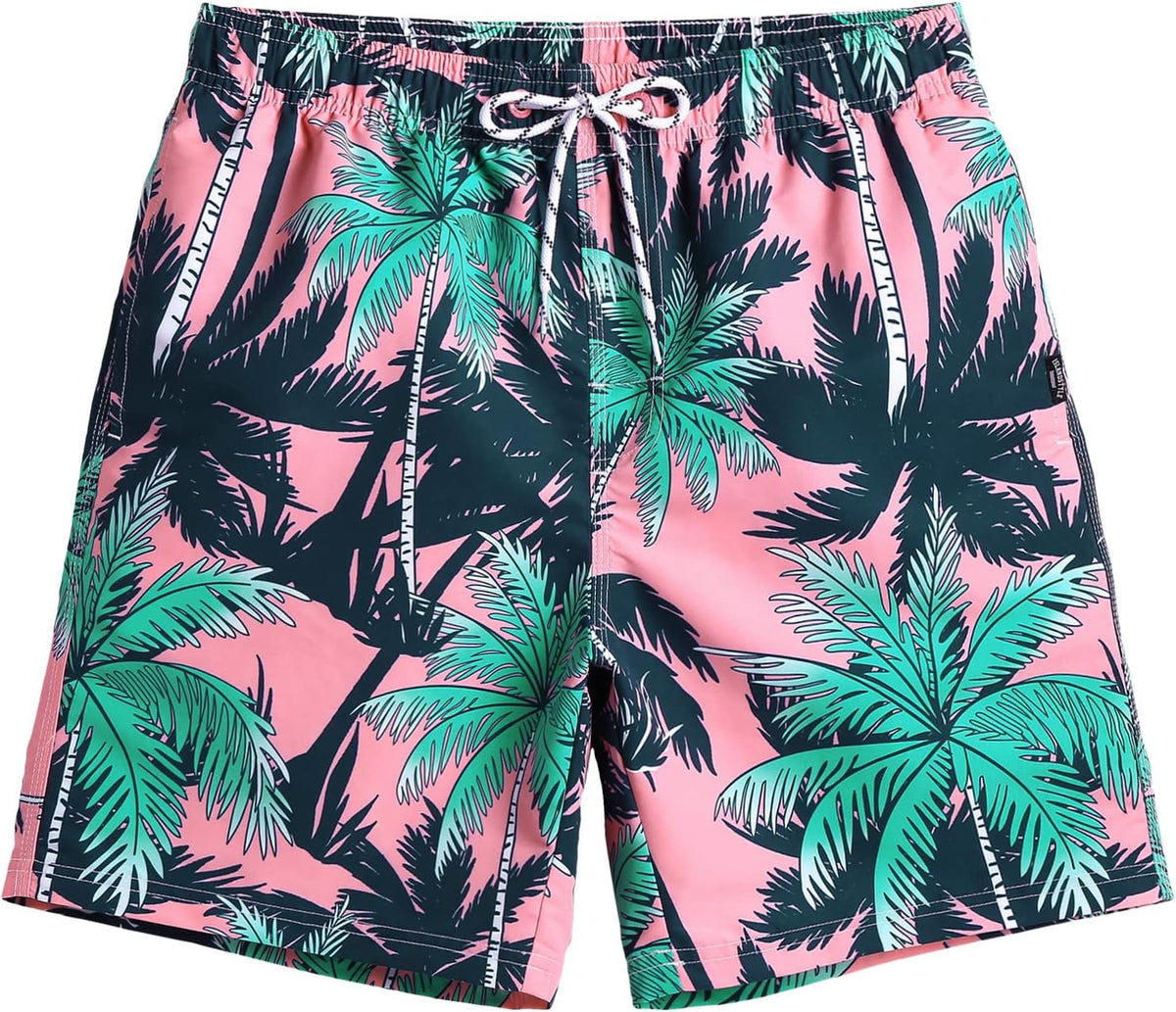 Men's 7 Inch Swim Trunks - Mesh Lined Beach Shorts with Side Pockets and Adjustable Drawstring Waist - XX-Large