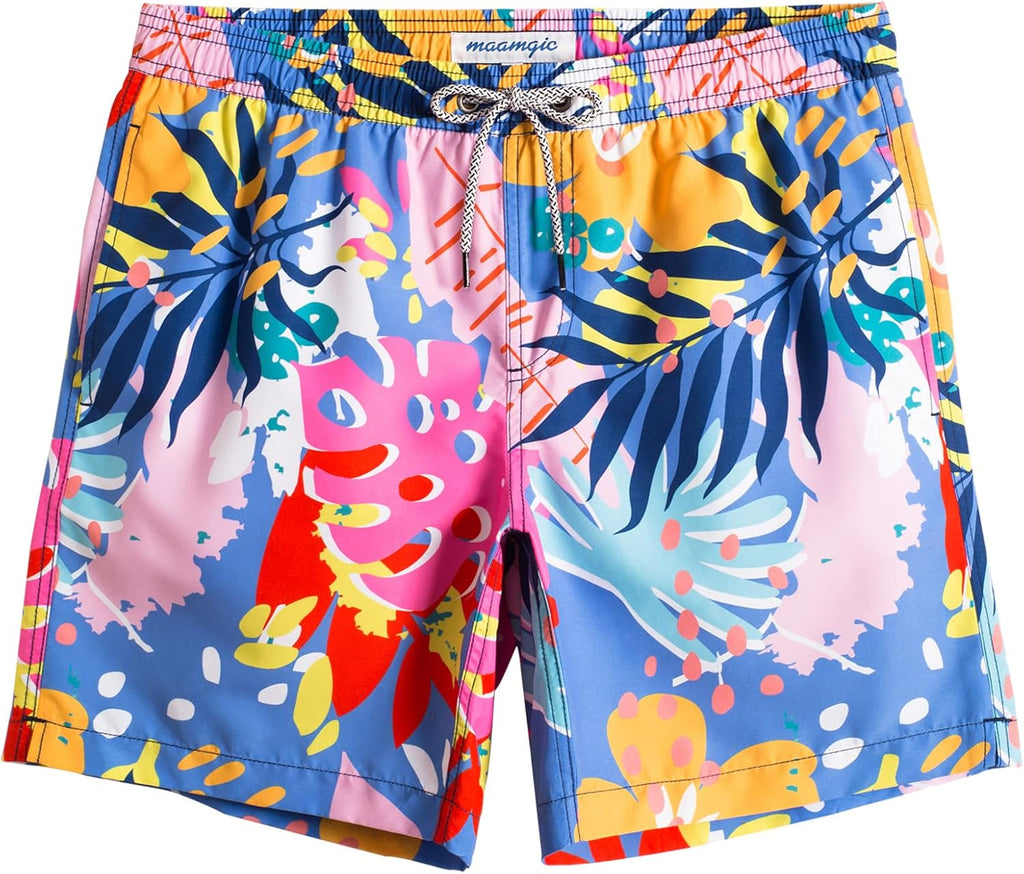 Men's 7 Inch Swim Trunks - Mesh Lined Beach Shorts with Side Pockets and Adjustable Drawstring Waist - Medium (61)