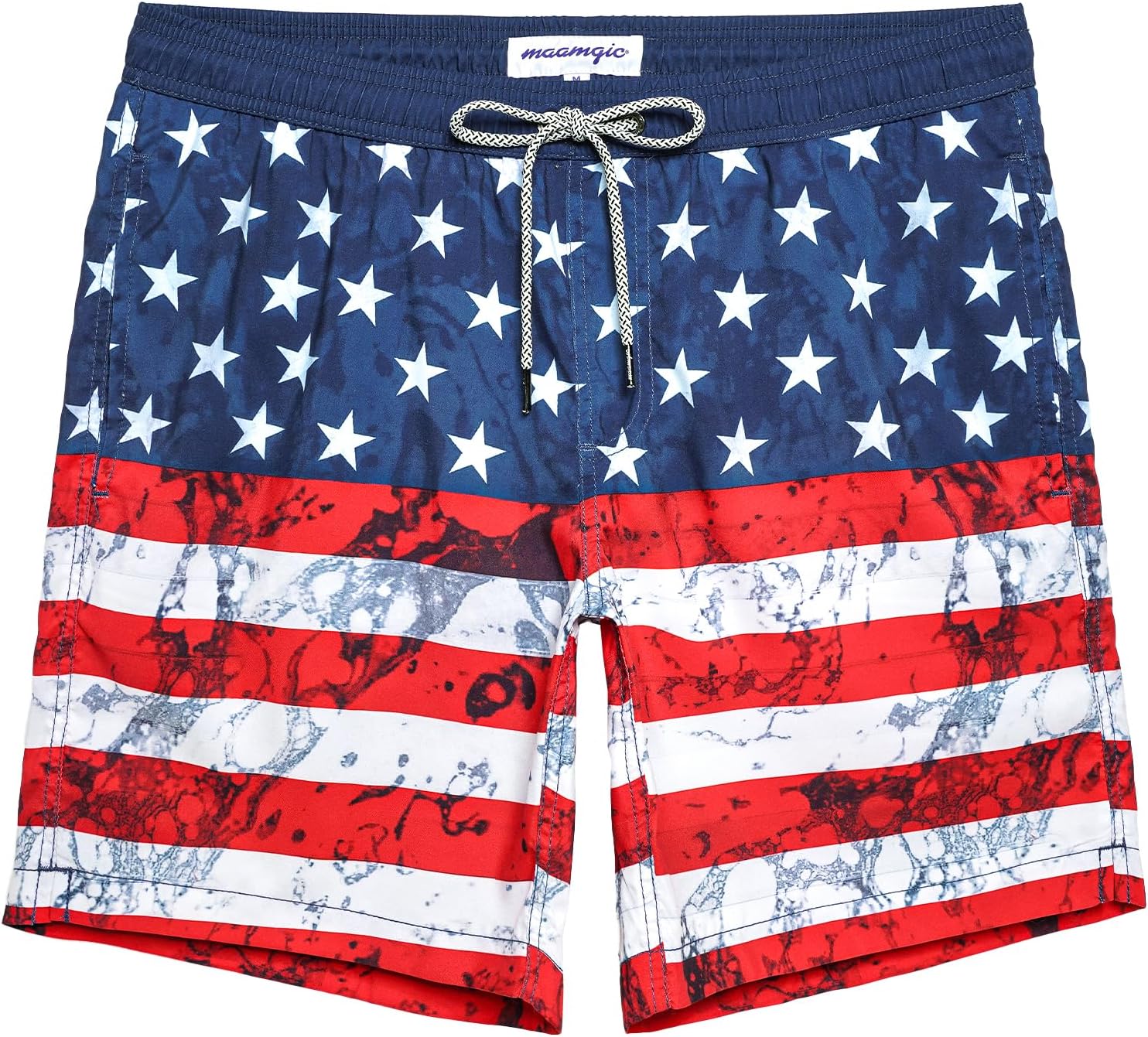 Men's 7 Inch Swim Trunks - Mesh Lined Beach Shorts with Side Pockets and Adjustable Drawstring Waist - Medium (45)