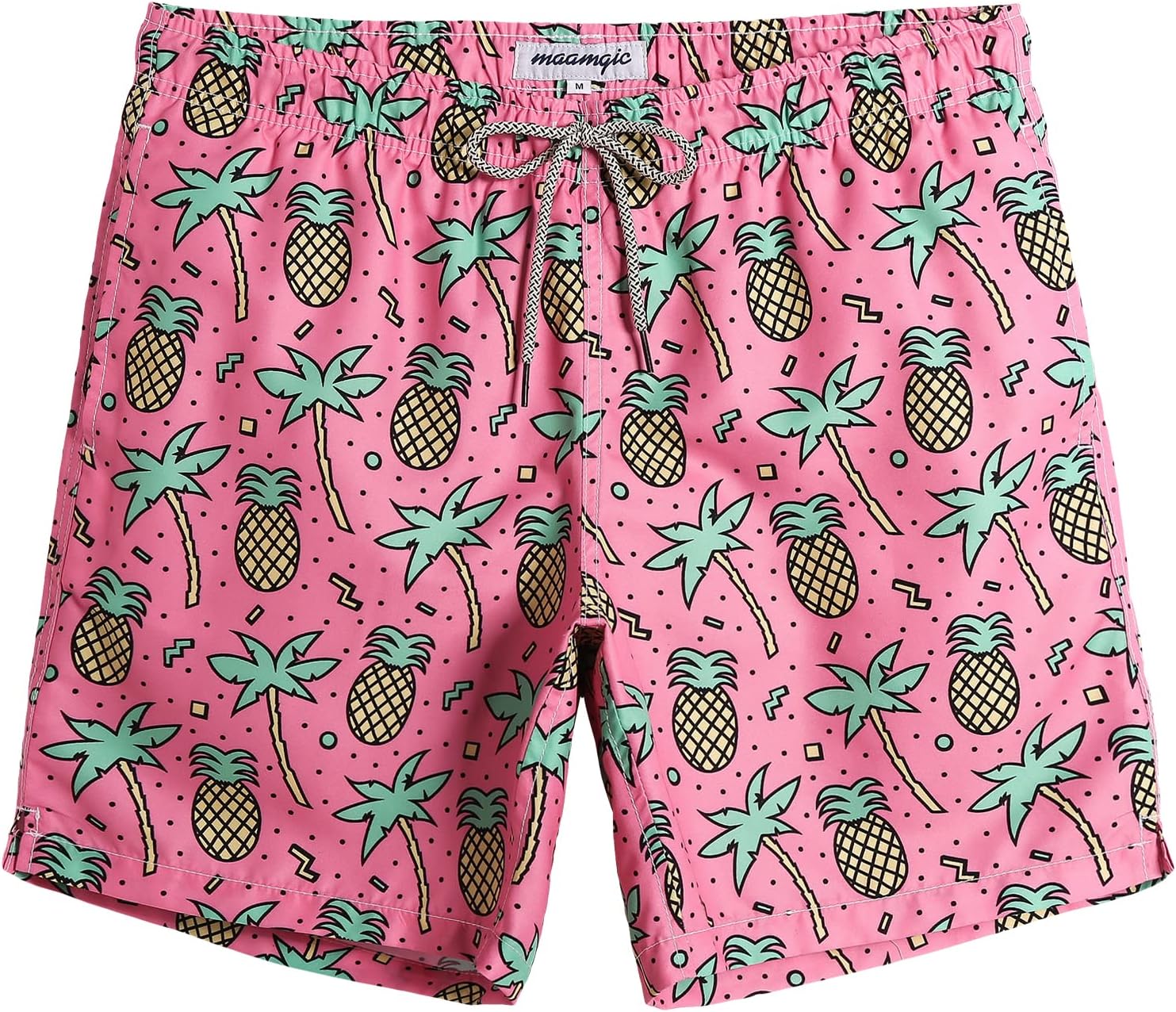 Men's 7 Inch Swim Trunks - Mesh Lined Beach Shorts with Side Pockets and Adjustable Drawstring Waist - Large (33)
