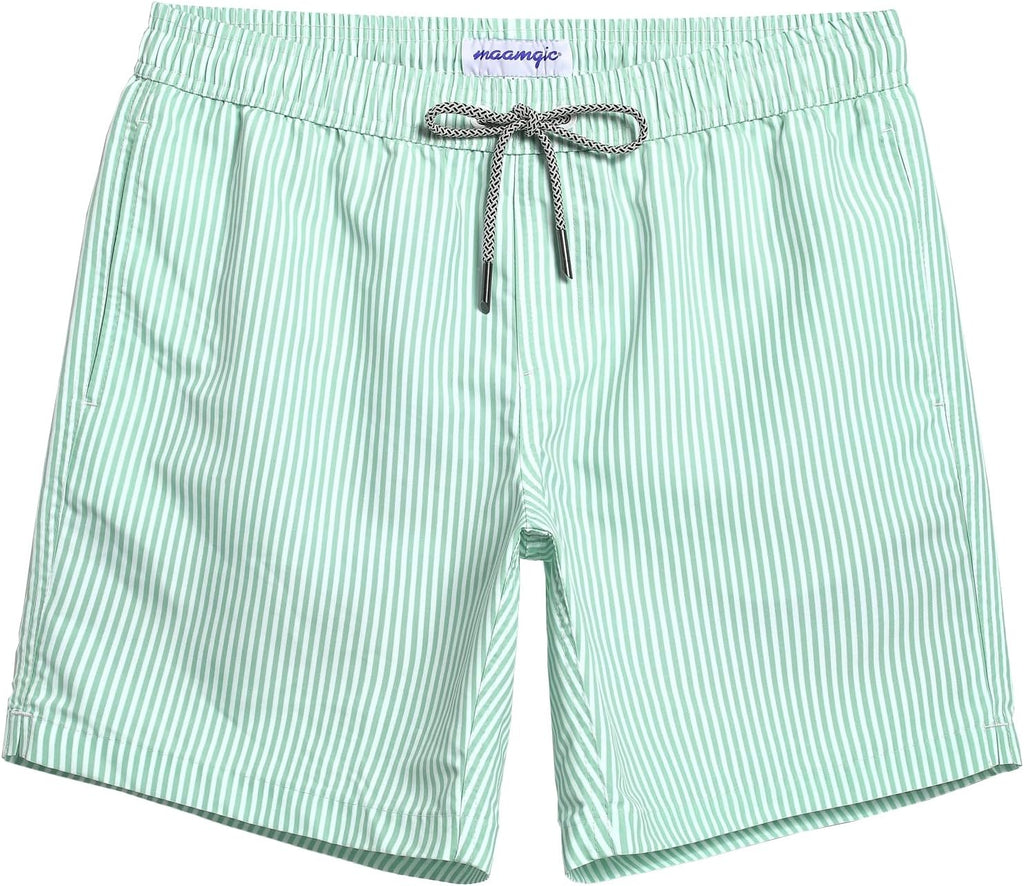 Men's 7 Inch Swim Trunks - Mesh Lined Beach Shorts with Side Pockets and Adjustable Drawstring Waist - Small (24)