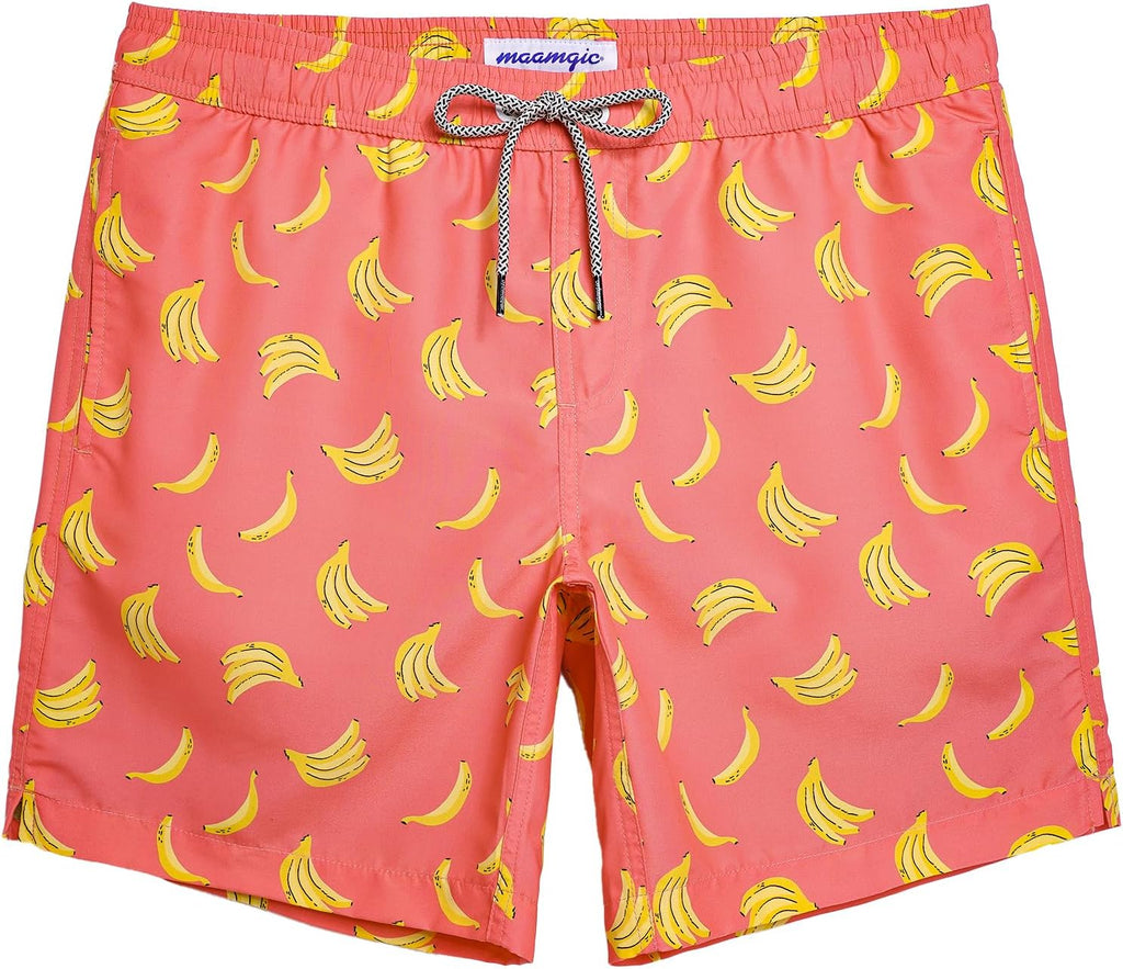 Men's 7 Inch Swim Trunks - Mesh Lined Beach Shorts with Side Pockets and Adjustable Drawstring Waist - Large (15)