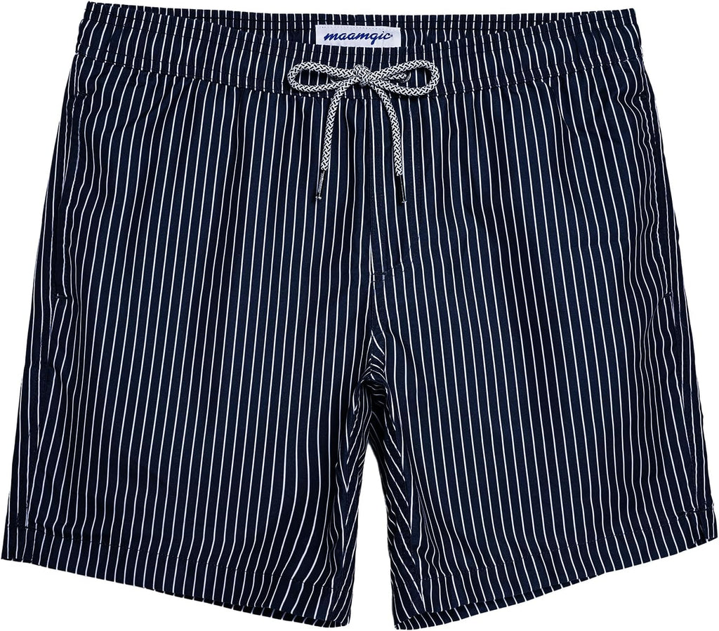 Men's 7 Inch Swim Trunks - Mesh Lined Beach Shorts with Side Pockets and Adjustable Drawstring Waist - Small (39)