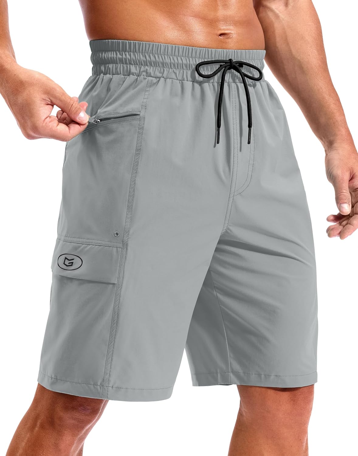 Men's 9 Inch Board Shorts - Quick Dry Swim Trunks with Zipper Pockets and No Mesh Liner for Surf Days - Blue (13)