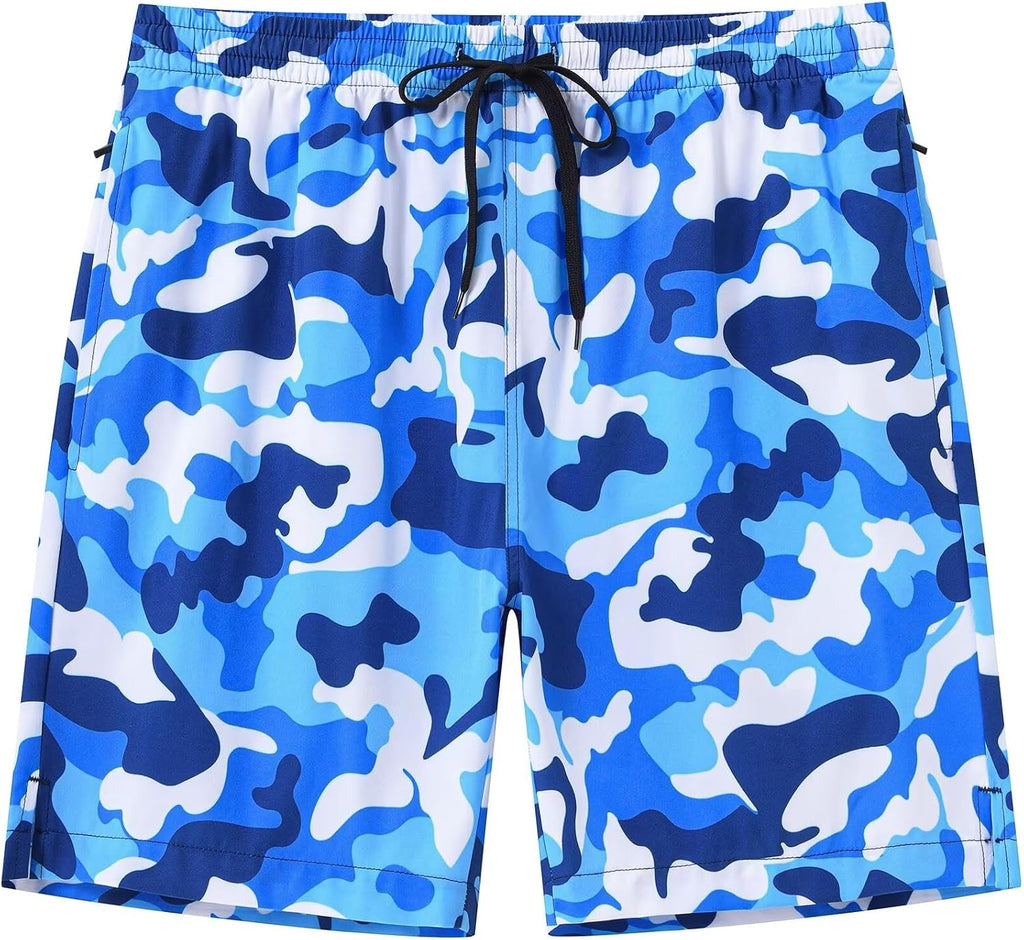 Men's Quick Dry Swim Trunks - Beach Shorts with Zipper Pockets and Mesh Lining in Waist Sizes 30 to 44 - 36
