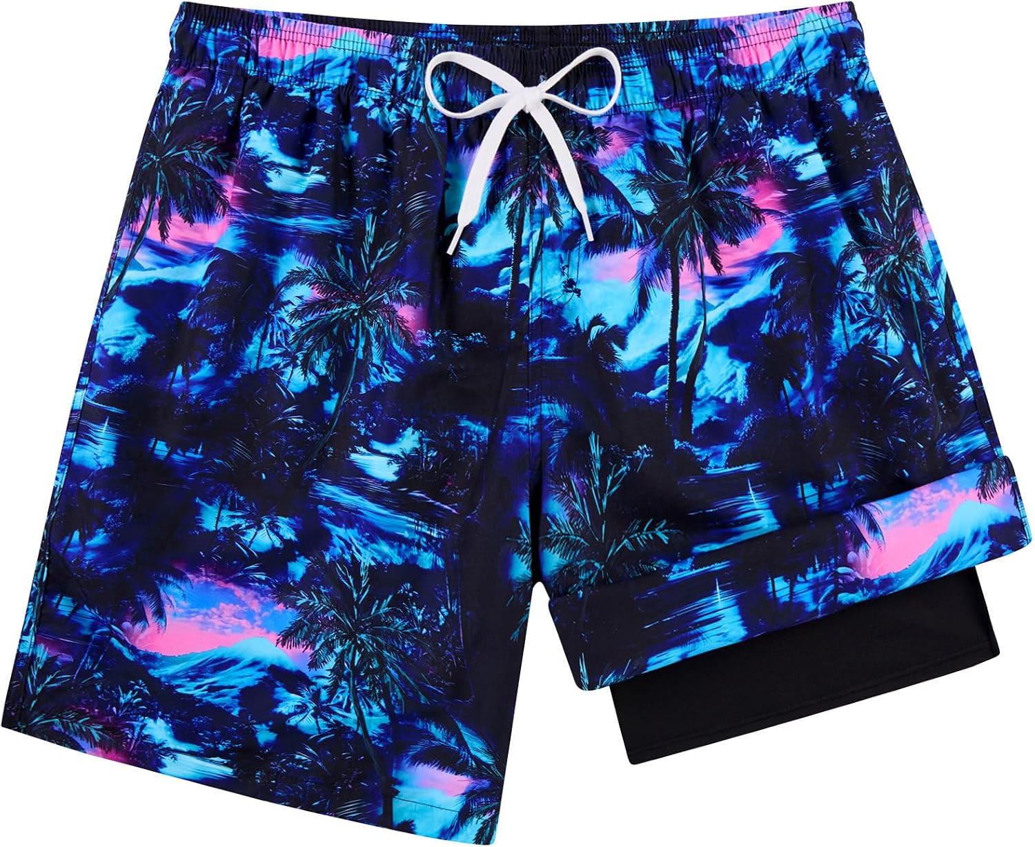 Men's 9 Inch Board Shorts - Quick Dry Swim Trunks with Compression Liner and Two Roomy Side Pockets - XX-Large