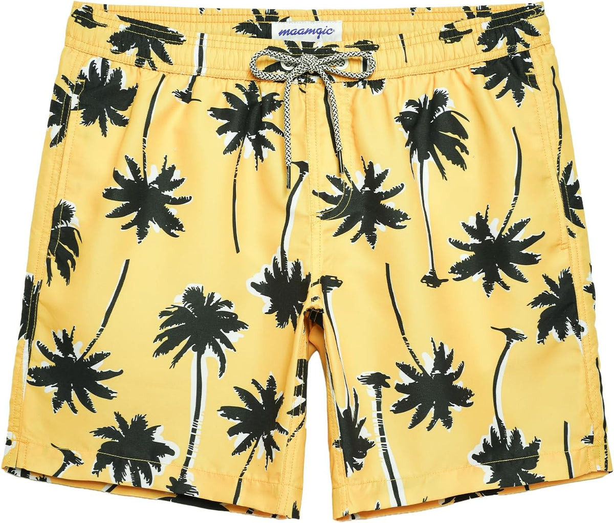 Men's 7 Inch Swim Trunks - Mesh Lined Beach Shorts with Side Pockets and Adjustable Drawstring Waist - Small (41)