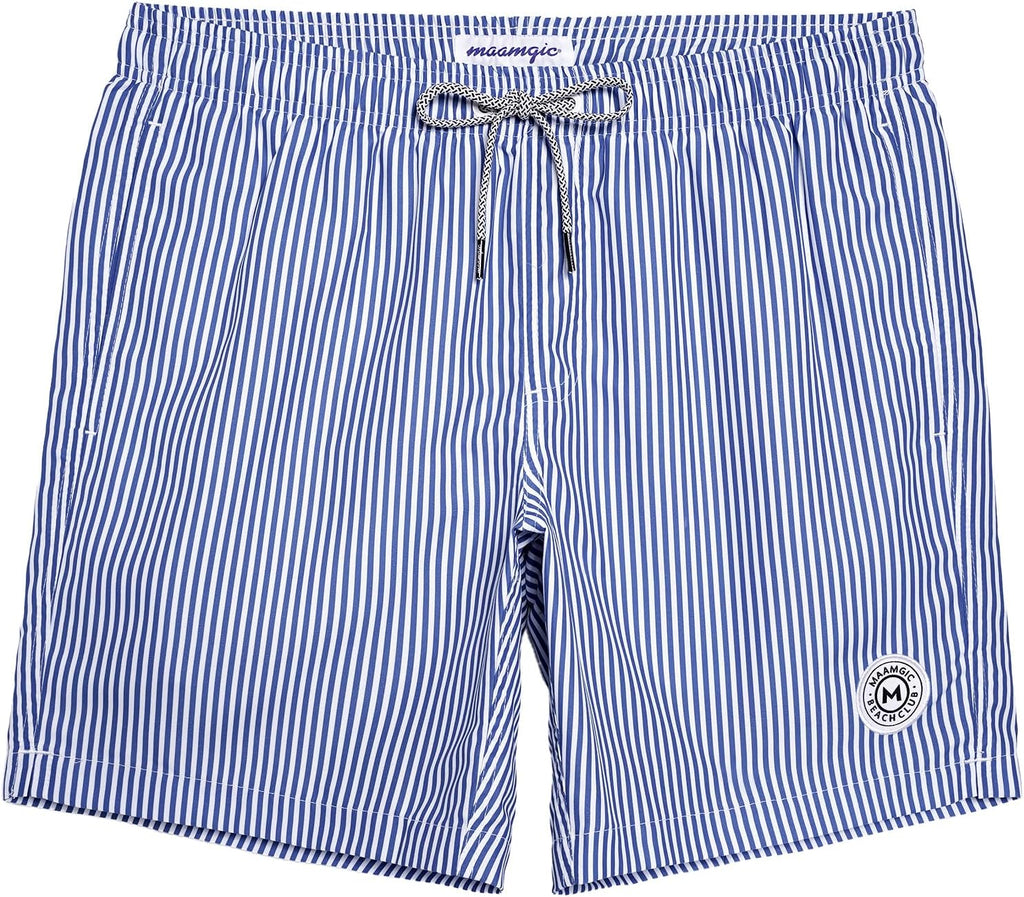 Men's 7 Inch Swim Trunks - Mesh Lined Beach Shorts with Side Pockets and Adjustable Drawstring Waist - Small (5)
