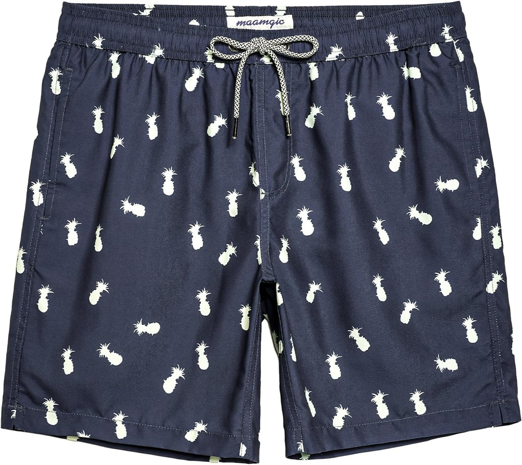 Men's 7 Inch Swim Trunks - Mesh Lined Beach Shorts with Side Pockets and Adjustable Drawstring Waist - Large (49)
