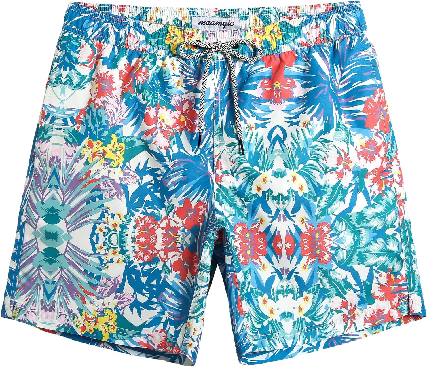 Men's 7 Inch Swim Trunks - Mesh Lined Beach Shorts with Side Pockets and Adjustable Drawstring Waist - Medium (63)