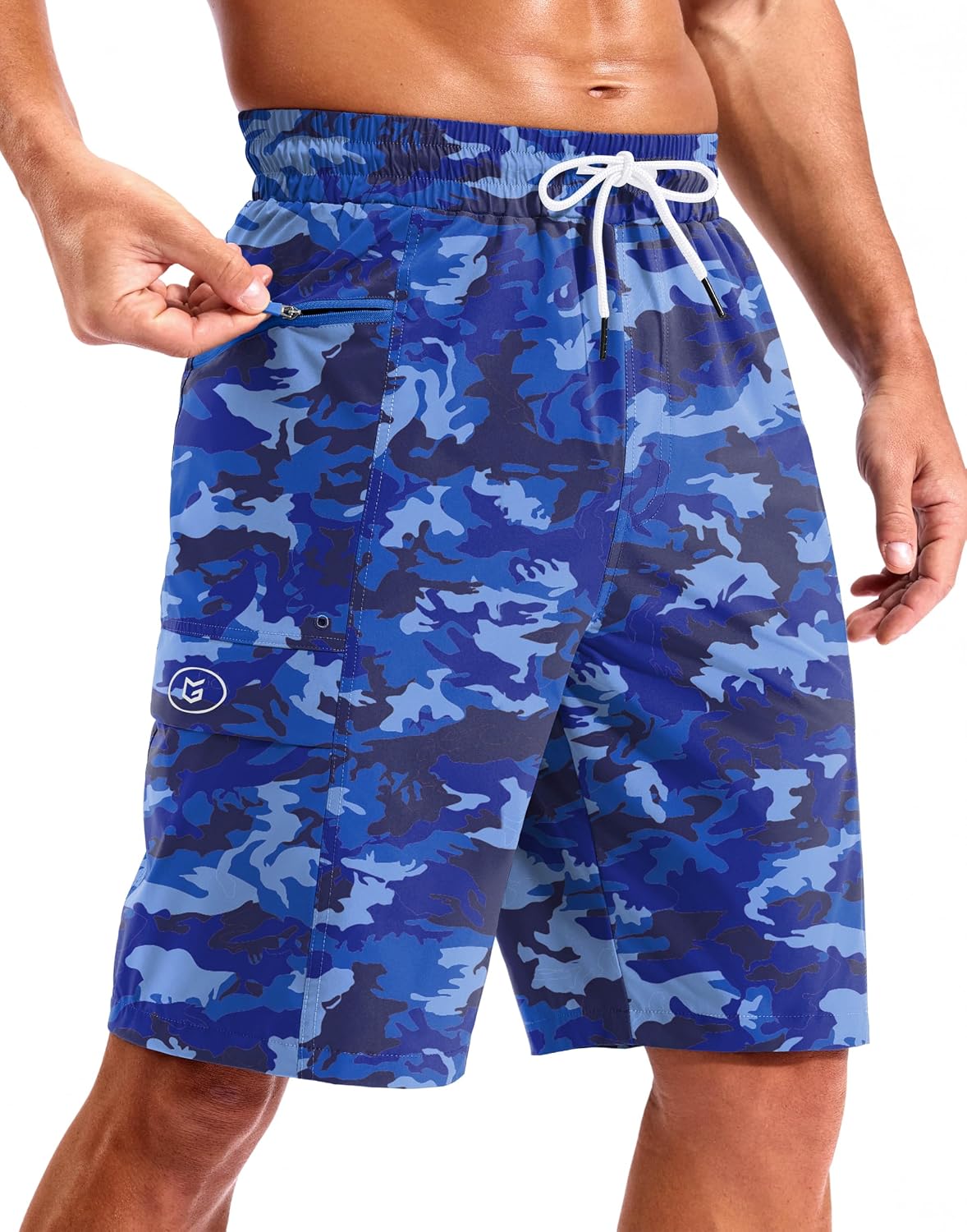 Men's 9 Inch Board Shorts - Quick Dry Swim Trunks with Zipper Pockets and No Mesh Liner for Surf Days - Black