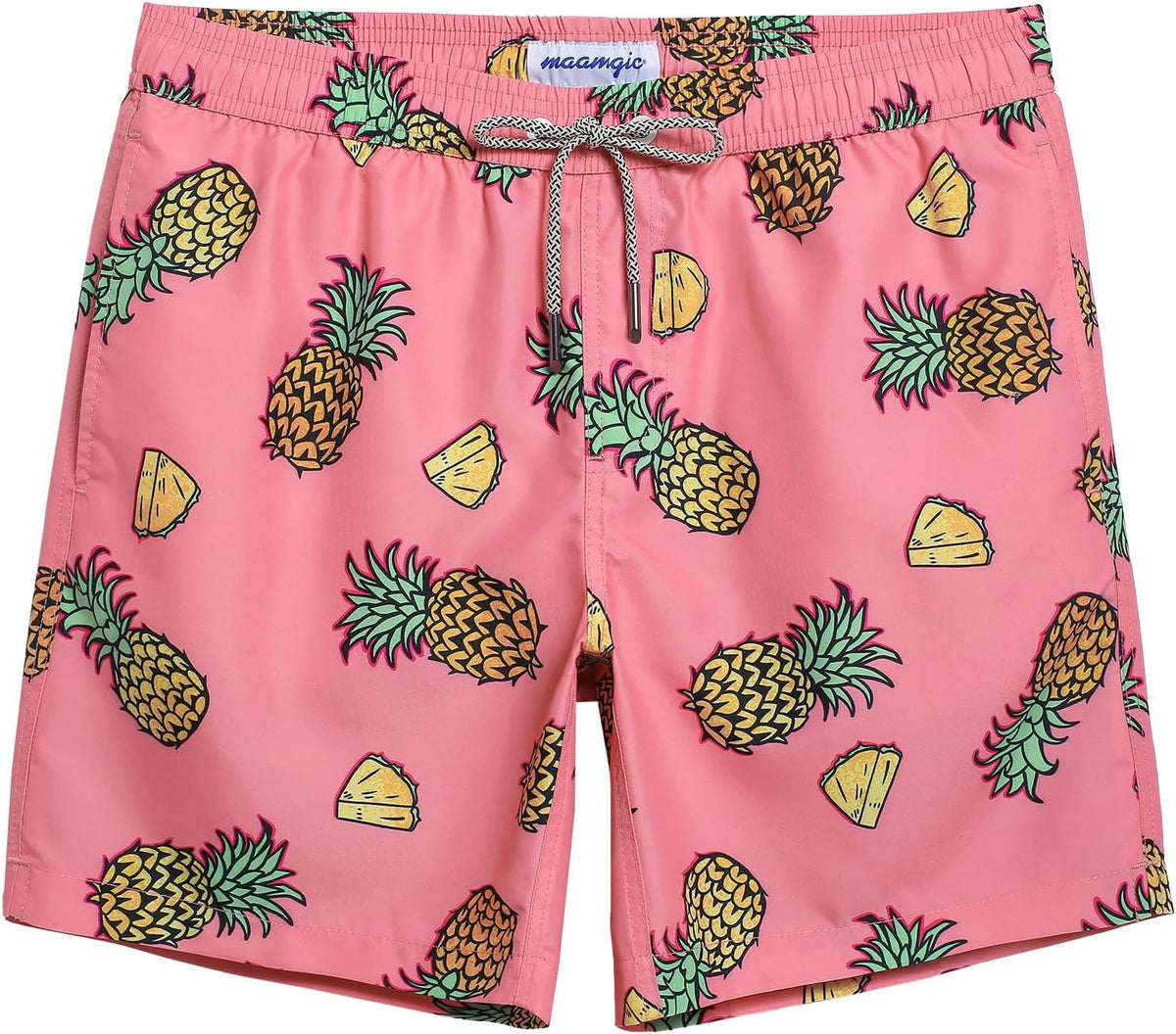 Men's 7 Inch Swim Trunks - Mesh Lined Beach Shorts with Side Pockets and Adjustable Drawstring Waist - Large (14)