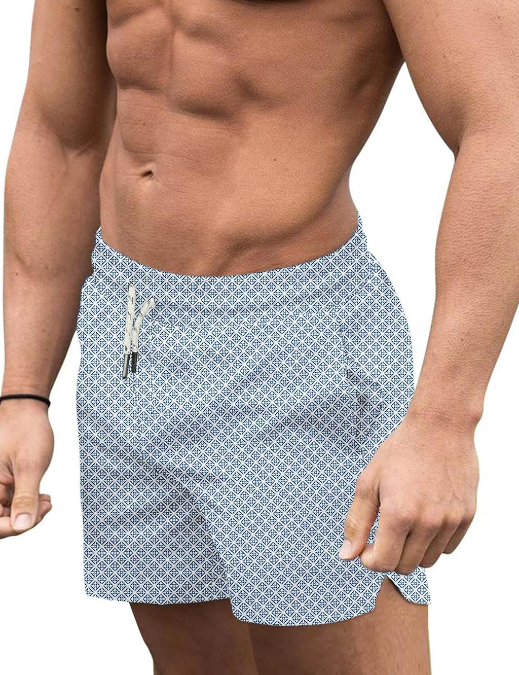Men's 3 Inch Swim Trunks - Four Way Stretch Board Shorts with Mesh Lining and Two Side Pockets - XX-Large
