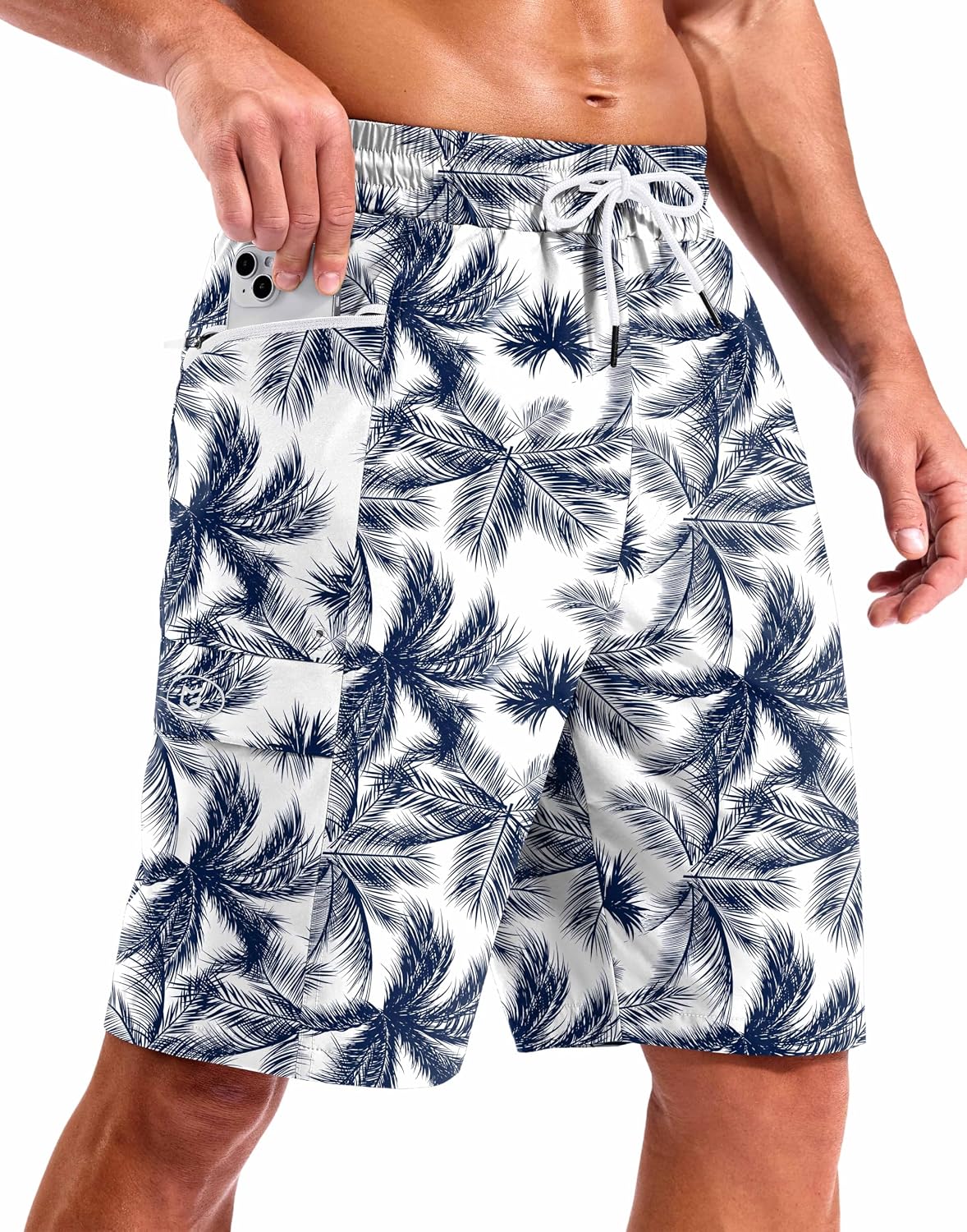 Men's 9 Inch Board Shorts - Quick Dry Swim Trunks with Zipper Pockets and No Mesh Liner for Surf Days - Black (4)